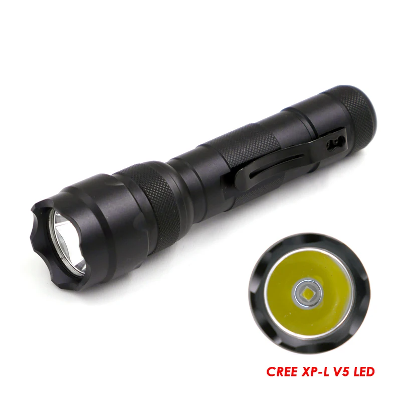 

502B led flashlight torch XPL V5 V6 camping light 5 switch modes waterproof bicycle light use 18650 battery with clip