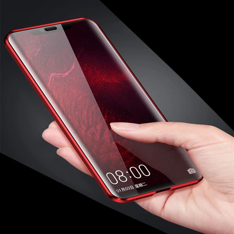 

Mzxtby Magnetic Case Front+Back Double-side 9H Tempered Glass Case 360 Degrees Full Shockproof Case for Samsung S9 S8 S10 Plus