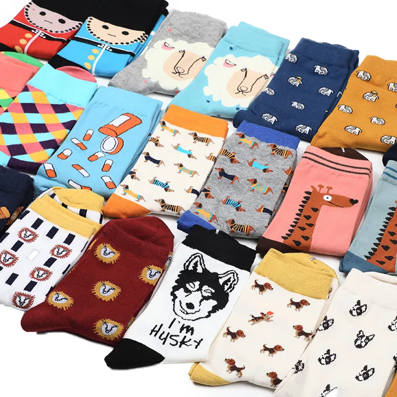 Happy sock, забавные мужские и женские Короткие хлопковые носки, цветные повседневные дизайнерские модные летние Носки с рисунком Харадзюку