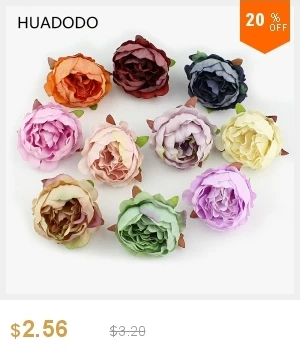 HUADODO, 100 шт., атласные ленты с розами, цветочные головки, ручная работа, сделай сам, тканевые цветы для скрапбукинга, свадебные украшения
