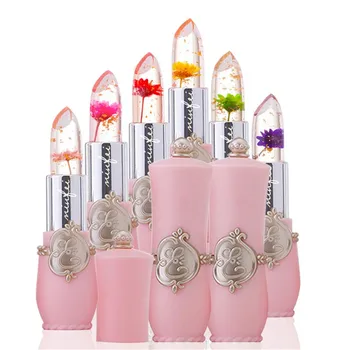 

New Long Lasting Moisturizer Transparents Flower Lipstick Cosmetics Waterproof Temperature Change Color Jelly Lipstick Balm