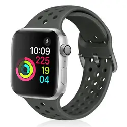 Для Apple Watch 38 мм, 42 мм, 40 мм 44 мм мягкий силиконовый спортивный ремешок сменный ремешок на запястье для наручных часов iWatch серии 4/3/2/1, Nike +