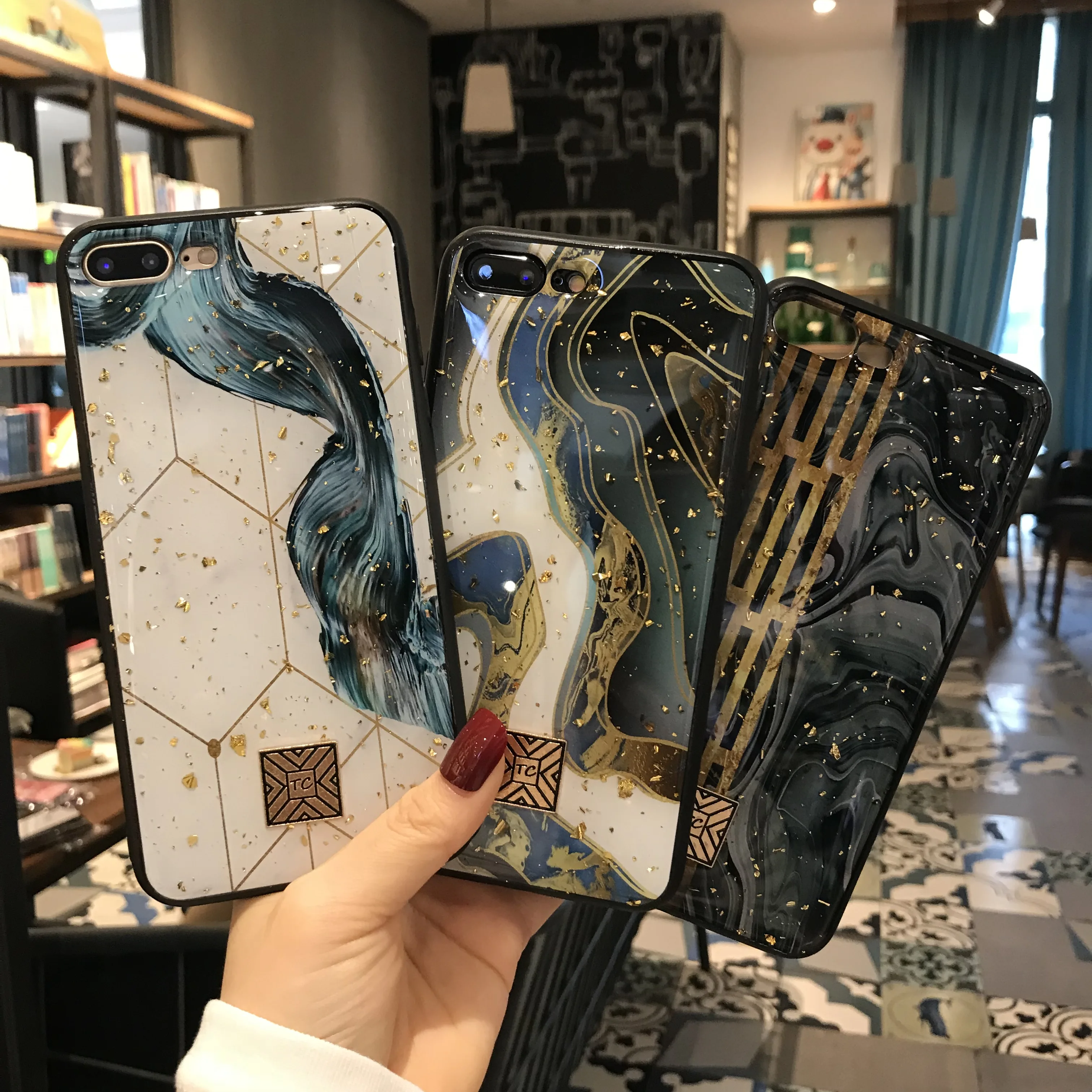 Чехол для iPhone X XS Max XR из золотой фольги и мрамора мягкий гранитный чехол с
