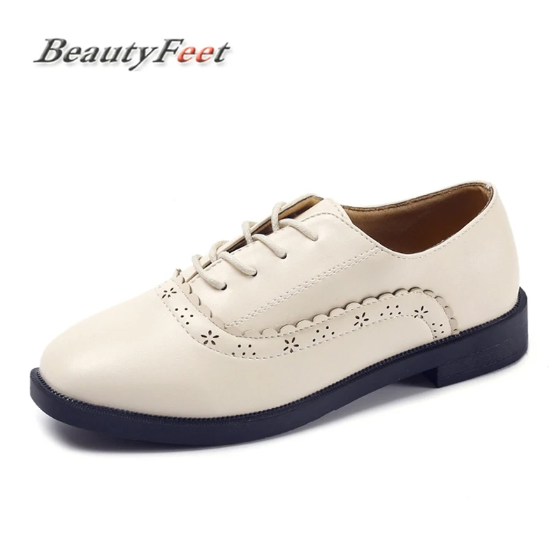 BeautyFeet Flats British Oxford Shoes Women Spring Soft Leather Oxfords