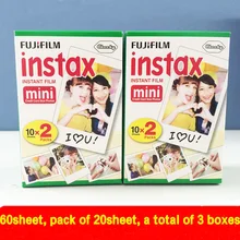 Origina 40pcs fujifilm instax mini 8 film 20 sheets for camera Instant mini 7s 25 50s 90 Photo Paper White Edge 3 inch wide film