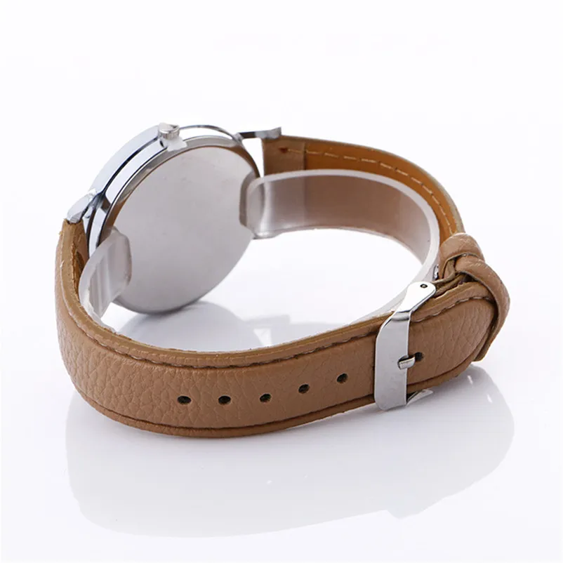 Women's watches 2018 fashion Neutral Letter Pattern Fashion Leather Quartz Wrist Watch clock Relogio feminino M02 (6)