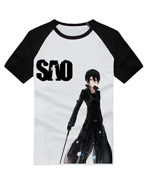 Hot Anime SAO Sword Art Online T shirt Kirito Cosplay T Shirt Short ...