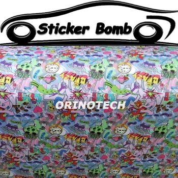 

Car Styling Cute Graffiti Sticker Bomb Vinyl Film Sticker Bombing Graffiti Vinyl Wrap Air Bubble Free For Car Truck Wrapping
