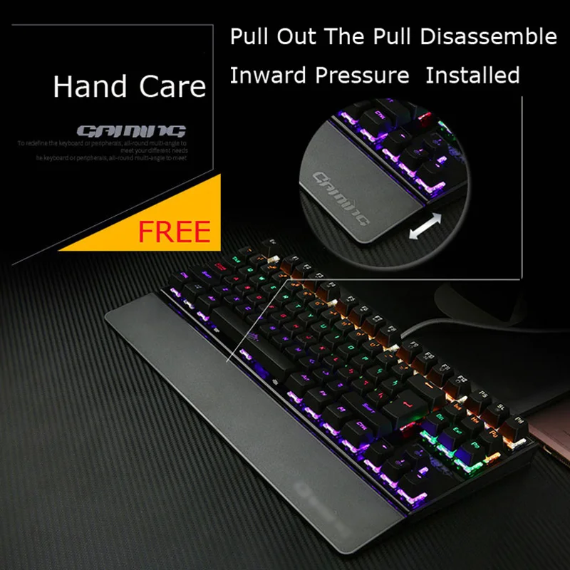 K28 игровая механическая клавиатура с подсветкой цветная светодиодная USB