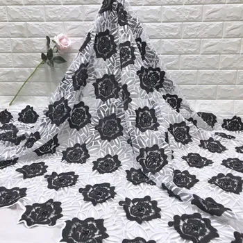 

Water soluble lace with Beaded lace fabric african lace fabric 2018 embroidered tulle net lace french fabric for wedding dress