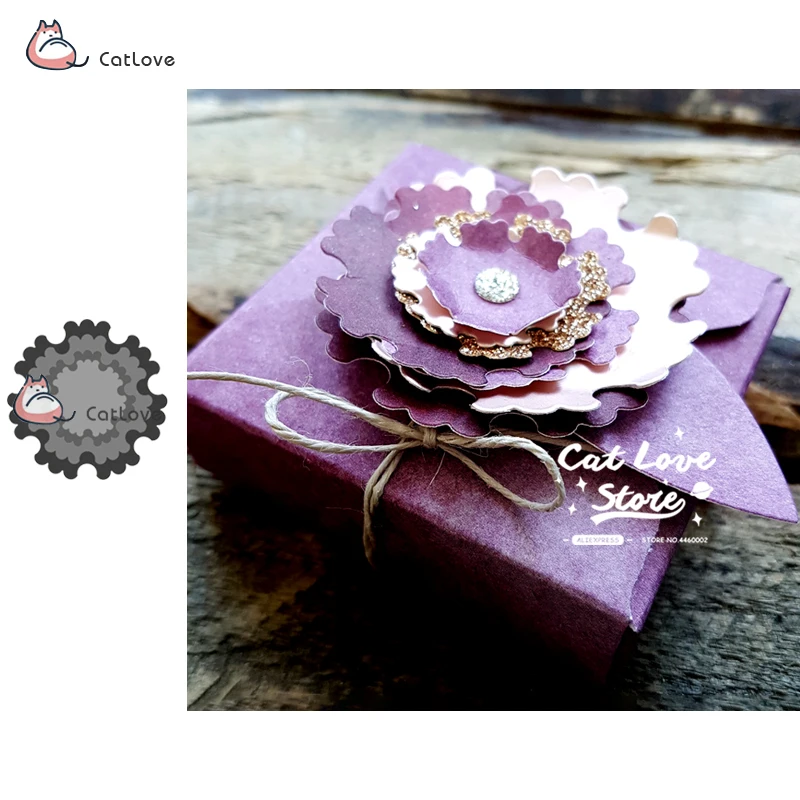

2PCS Circle Flower Metal Cutting Dies Stencils For DIY Scrapbooking Paper Card Decorative Craft Dies Embossing Die Cuts New 2019