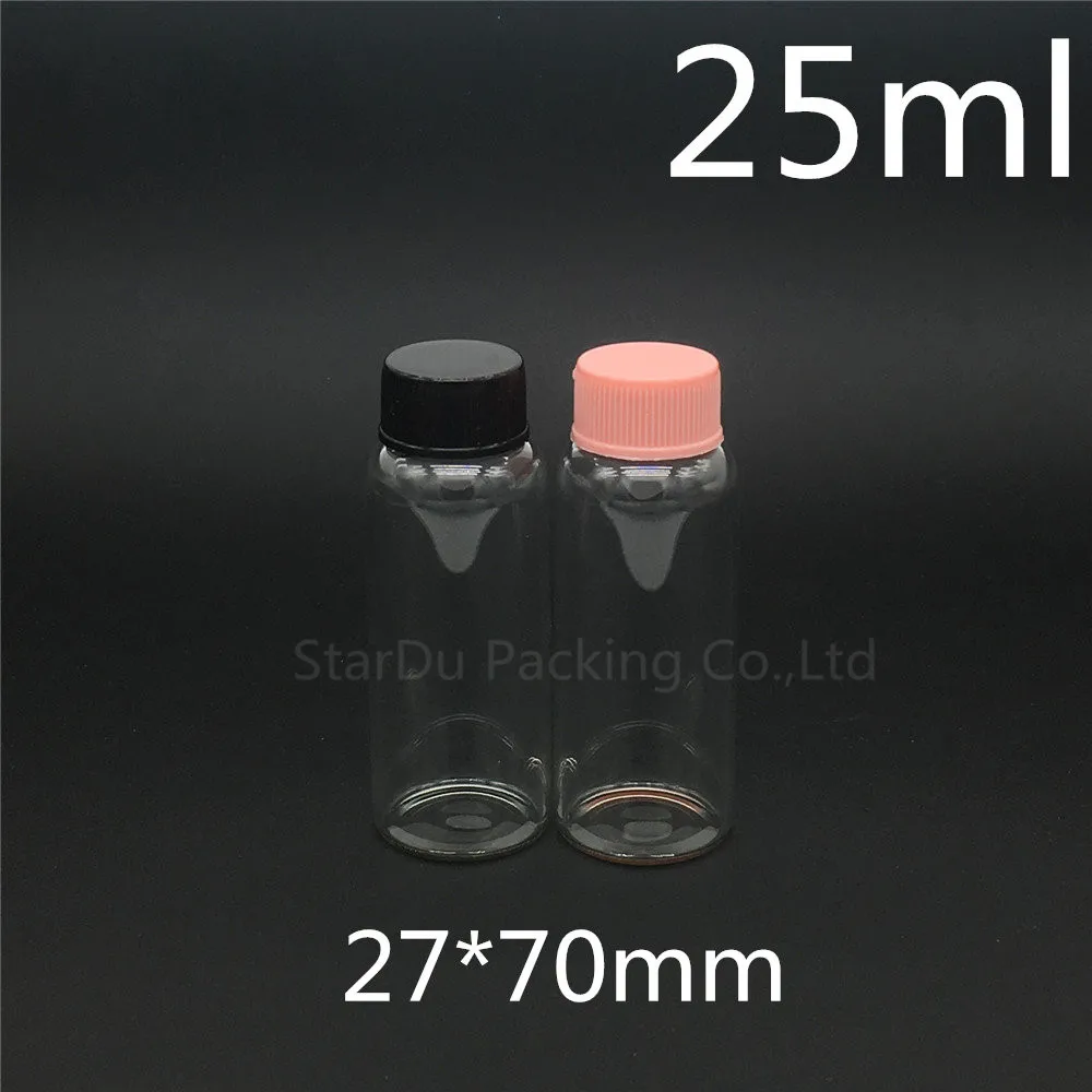 Free Shipping 500pcs/lot Diameter 27mm 25ml Glass Bottle Plastic Cap