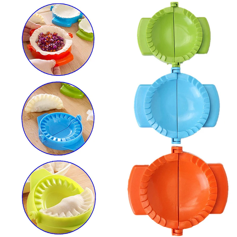 3Pcs Colorful Dumpling Mold Empanada Meat Dough Press Molds Maker DIY Kitchen Baking Tool New