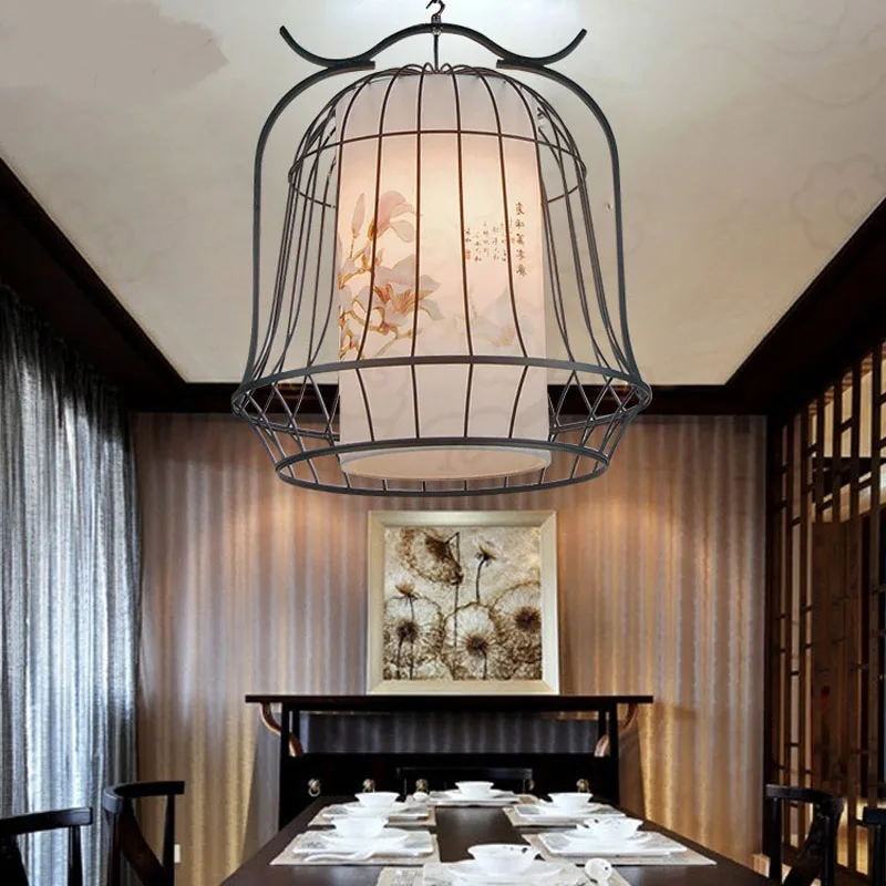 Chinese iron cage pendant lamps lighting retro Hotel, tea house lighting cafe restaurant pendant light ZA81730