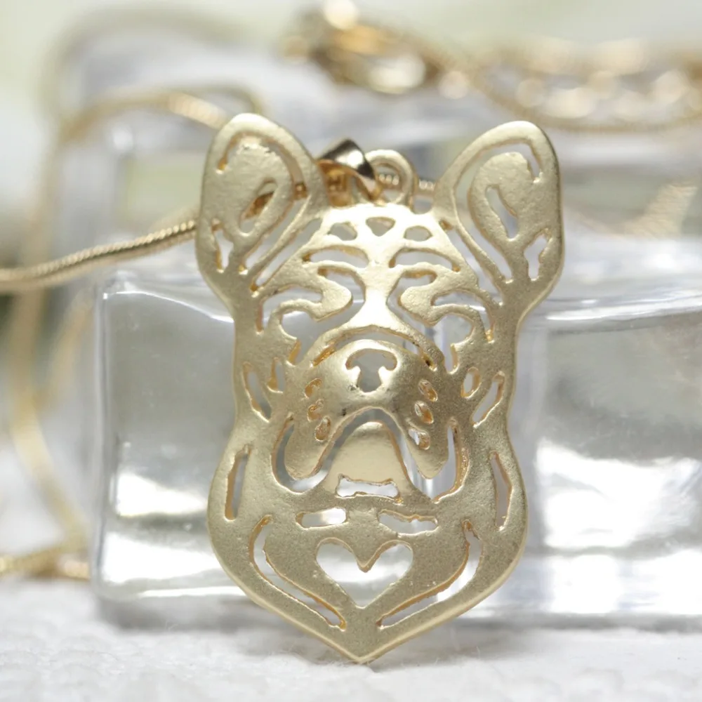 French Bulldog Collier Femme Bull dog Charm Necklace Large Clear Trendy