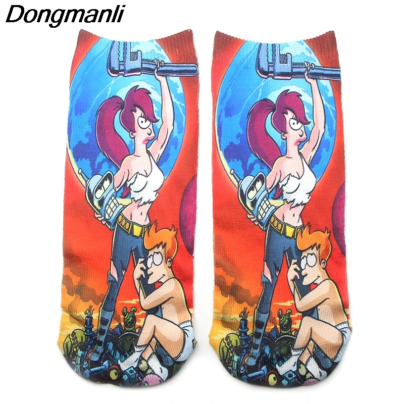 

P3666 1 Pair Personalise Futurama TV Socks Invisible Low Cut Ankle Sock Summer Casual Breathable Short Socks Unisex