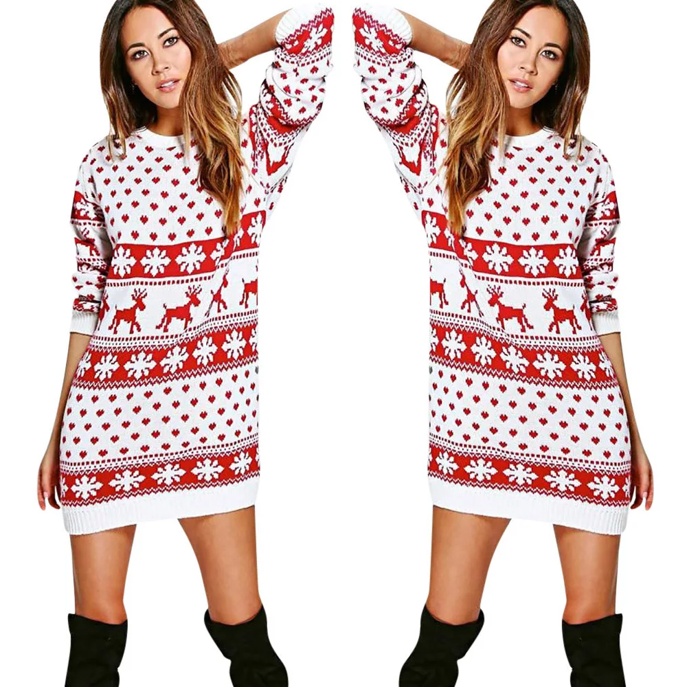 Christmas patterned dresses Clearance