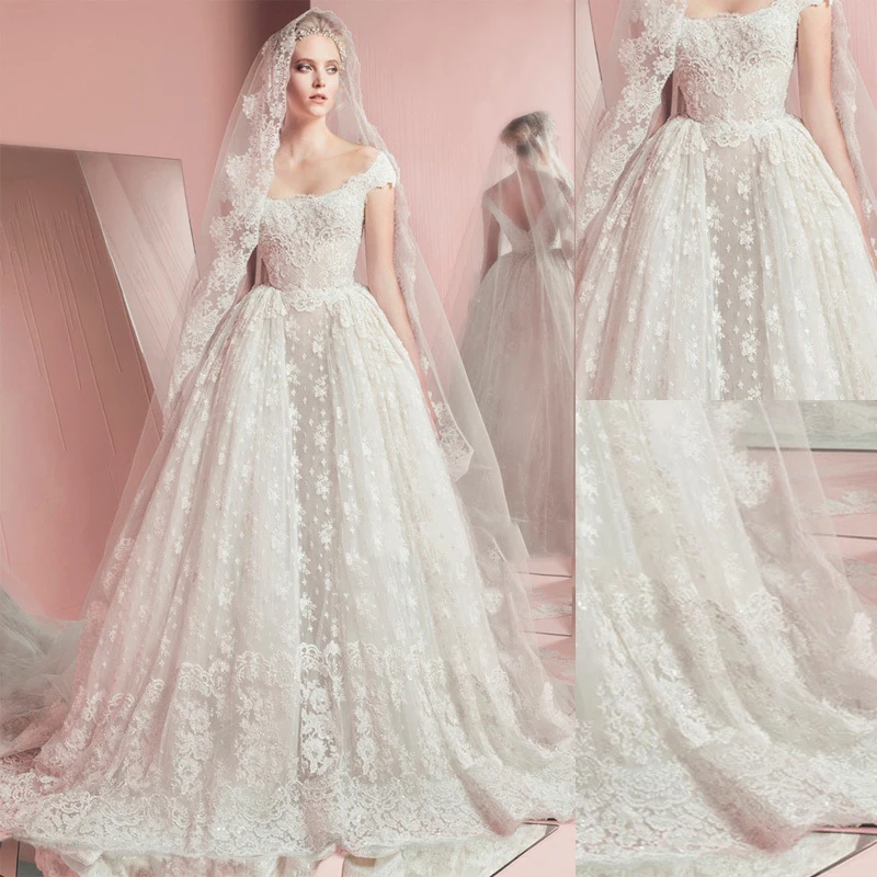 Luxury Lace Ball Gown Vestido De Noiva 2017 Cheap Lace Backless Princess Wedding Gowns Princess Robe de mariee Bridal Gowns199