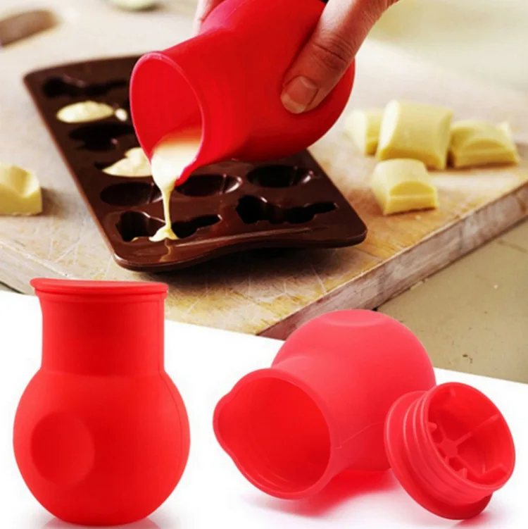 1PC Bakeware Tools Silicone Chocolate Melting Pot Butter Heat Milk Pourer Jug Mould Butter Sauce Milk Baking Pouring LB 474