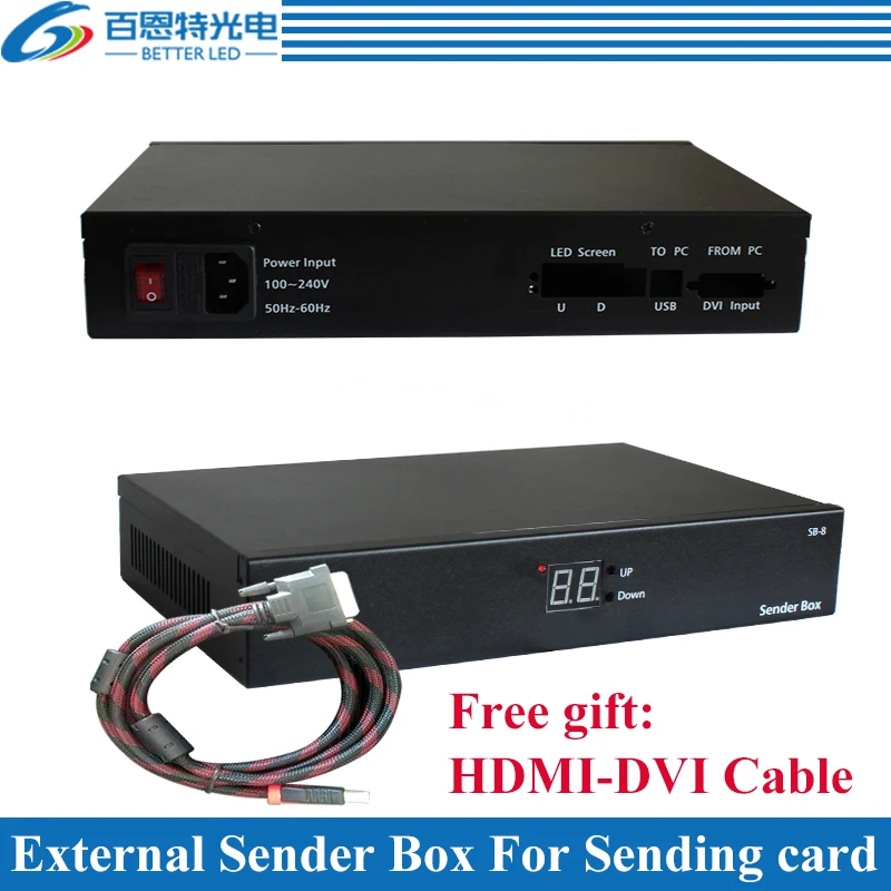 

External Sender Box for installing Full Color LED Display sending Card, Support Linsn TS802D