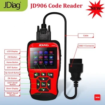 

New Arrival Jdiag JD906 Code Reader OBD2 OBDII Fault Code Reader JD906 Car Code Reader Engine Check PK AD310 ELM327 Scan Tool