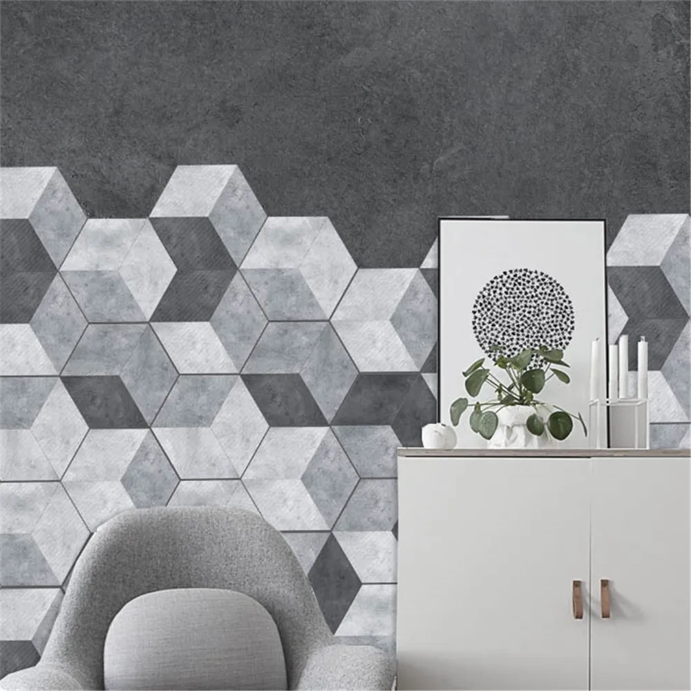 10pcs Hexagonal Wall Tiles Floor Stickers Kitchen Oil Proof 10pcs Hexagonal Wall Tiles Floor