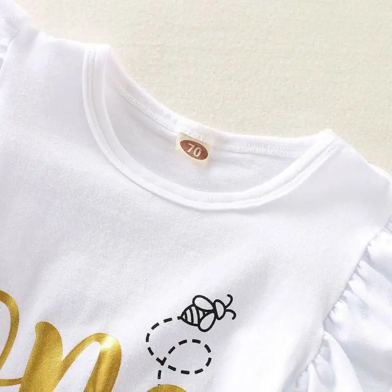 Топы день рождения для новорожденных девочек, футболка с оборками и рукавами+ юбка-пачка милые комплекты одежды из 2 предметов для детей от 0 до 24 месяцев