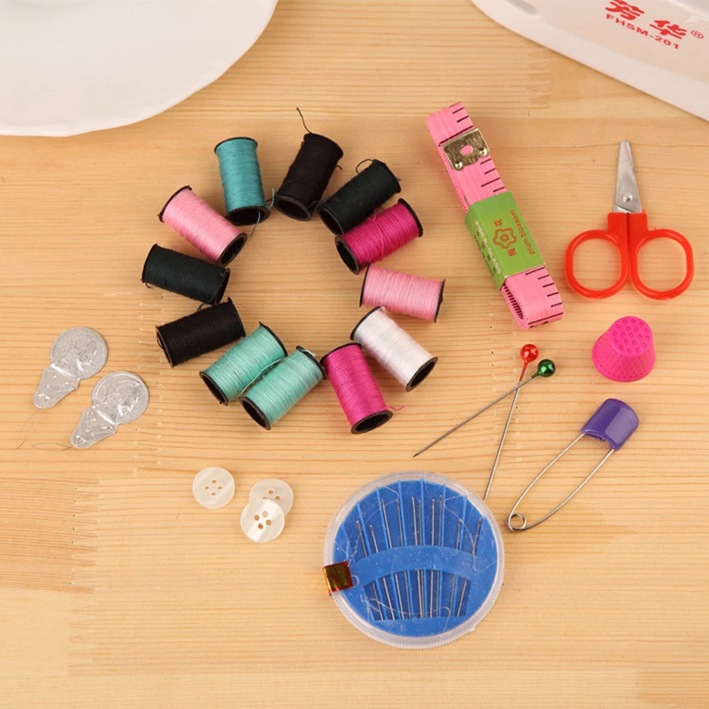 Travel Polyester DIY Multifunction Needle Tape Storage Scissor Thimble Set Threads Sewing Kits