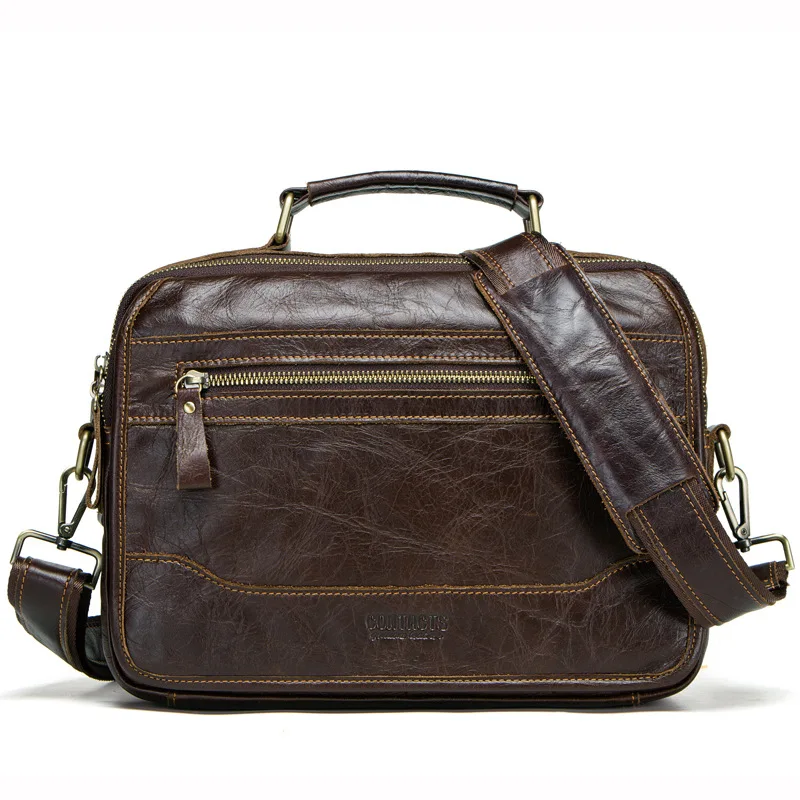 الذكور حقائب جلد البقر الكتف Crossbody حقيبة ساعي النفط الشمع الحقائب محمول باد رجل حقائب سفر الأعمال الهدايا