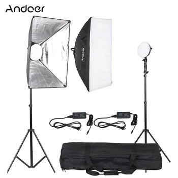 

Andoer LED Photography Studio Lighting Light Kit with 2 * 30W LED Lamp + 2 * Softbox + 2 * Light Stand + 1 * Carrying Bag