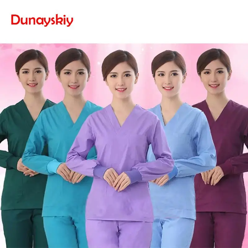 

Medical Hand - washing Clothes Fashion Solid Short Sleeve Scrub Sets Suit Surgery Clothes Brush Hand Clothes Surgical Clothing