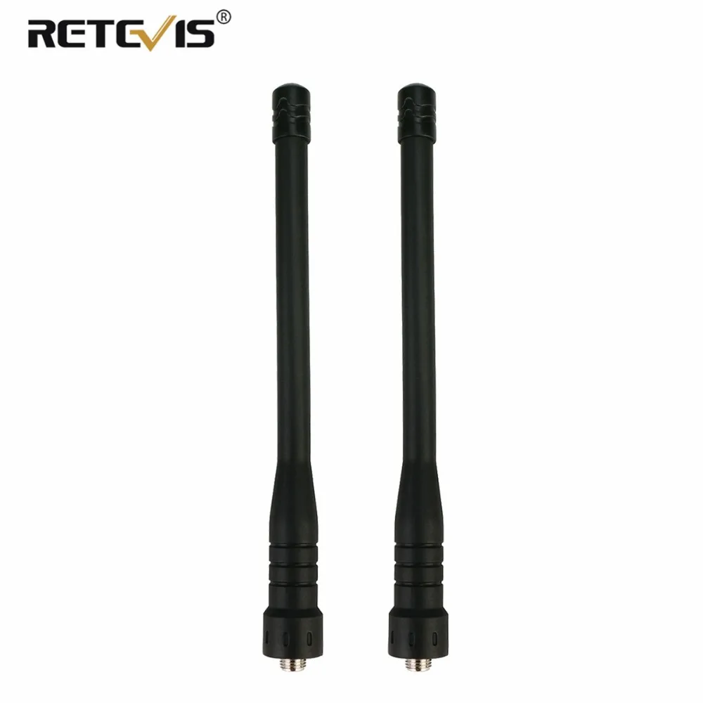 2pcs RETEVIS HA01 Telescopic SMA-F Antenna VHF-UHF 144-430Mhz for Kenwood Baofeng UV-5R-UV-82-888S H