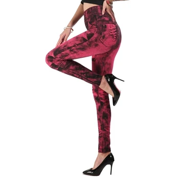 

2019 Women New Fashion Classic Stretchy Slim Leggings Sexy Imitation Jean Skinny Jeggings Skinny Pants Big Size Bottoms Hot Sale