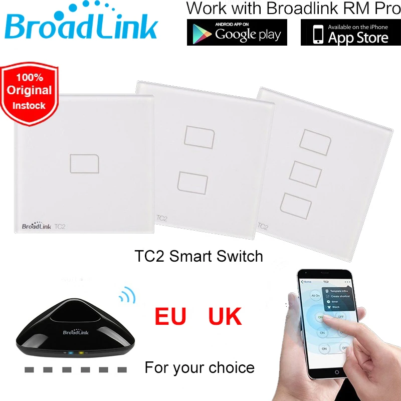 Broadlink TC2 EU UK Standard 1 2 3 Gang WiFi Remote Control Wall Light Switch To