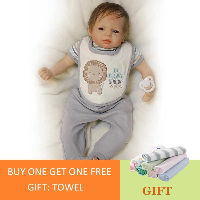 

22 Inch Silicone Baby Dolls Reborn Baby Doll Lifelike Newborn Toys Baby Doll Handmade Toddlers Dolls With Clothes Gift For kids