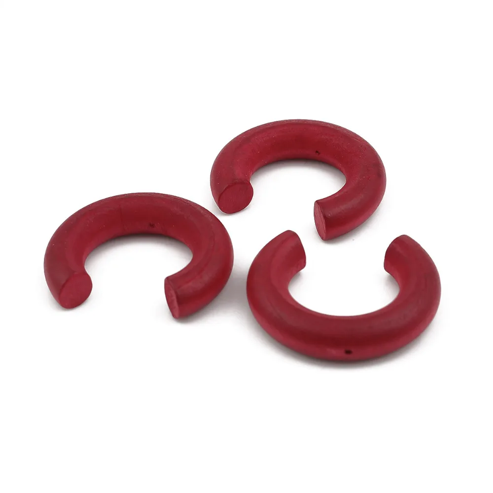 DoreenBeads модные деревянные разделительные бусины C формы красочные DIY амулеты около 3,8 см х3, 2 см-3,5 см х 3,1 см, отверстие: Приблизительно 0,9 мм, 10 шт
