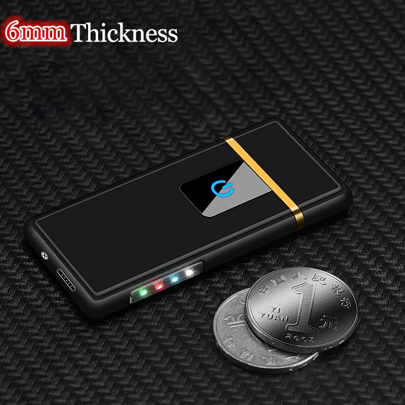 

2018 New USB Lighter Rechargeable Electronic Lighter LED Light Battery Display Winderproof Flameless Double Side Cigar Plasma