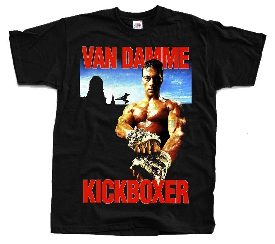 Kickboxer постер фильма Ver. 2 Мужская футболка с джинсовым Клодом Ван Дамм (черный) S-3XL |