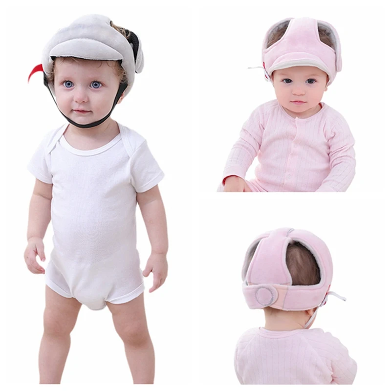 

Infant Baby Cotton Mesh Head Protection Hat Soft Cartoon Animals Shape Solid Color Toddler Drop Crash Shatter-resistant Helmets