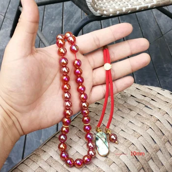 

Natural Agates women's rosary 33 66 99 Tasbih handmade Muslim misbaha with Shell pendant Islam prayer beads Eid gift stone