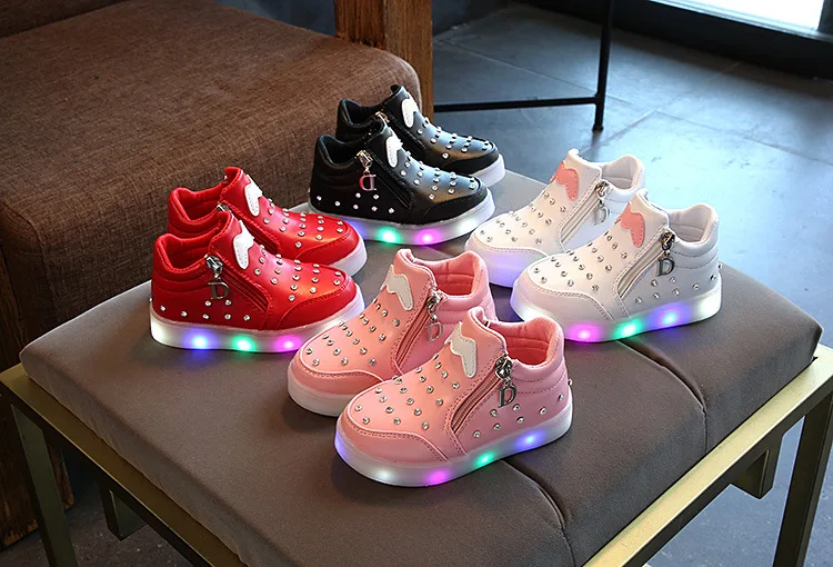 JUSTSL/Новинка года; детская обувь со светодиодной подсветкой; повседневная обувь с кристаллами; обувь для девочек с героями мультфильмов