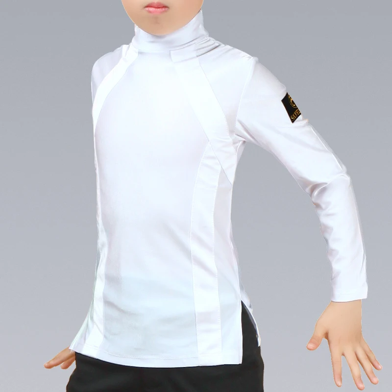

Latin Dance Top Long Sleeve Boys Latin Dancing Shirts Competition Performance Wear Children Samba Salsa Practice Clothing