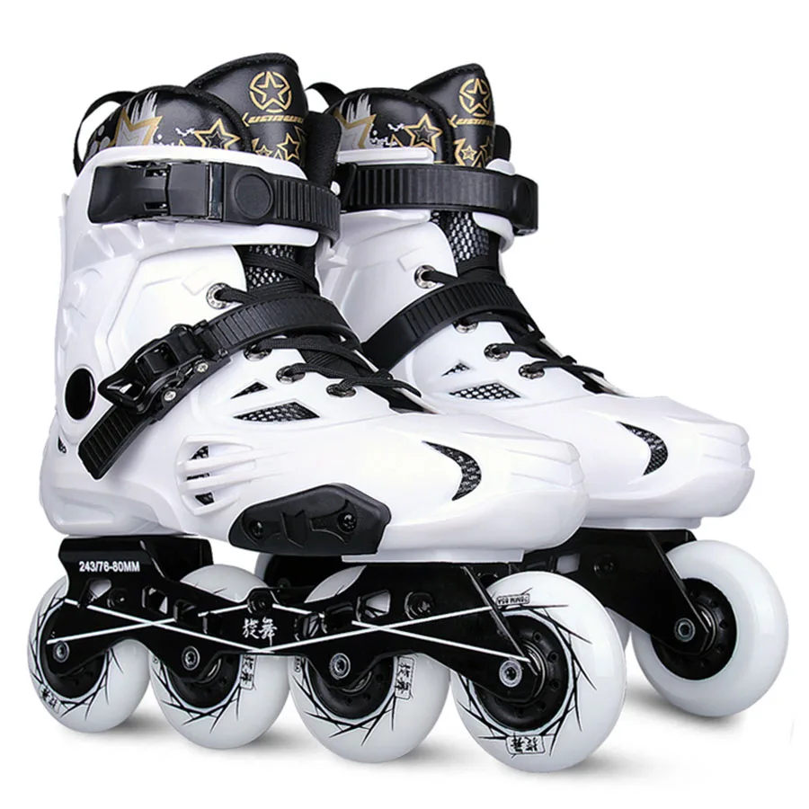 Japy Skate роликовые коньки со слалом Фигурное катание для взрослых роликовые коньки Профессиональные роликовые коньки для улицы катание для мужчин и женщин - Цвет: Белый