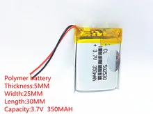 free shipping 3 7V 502530 350 mah lithium ion polymer battery quality goods quality of