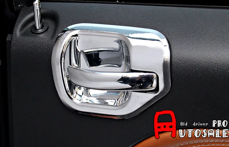 ABS Chrome Inner Inside Door Bowl Panel Cover Trim 4pcs For Jeep
