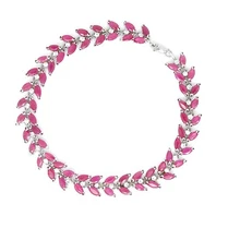 Натуральный рубин браслет природного и реального рубин браслет-цепочка 925 серебро листья стиль 0.13ct* 64 шт. камни