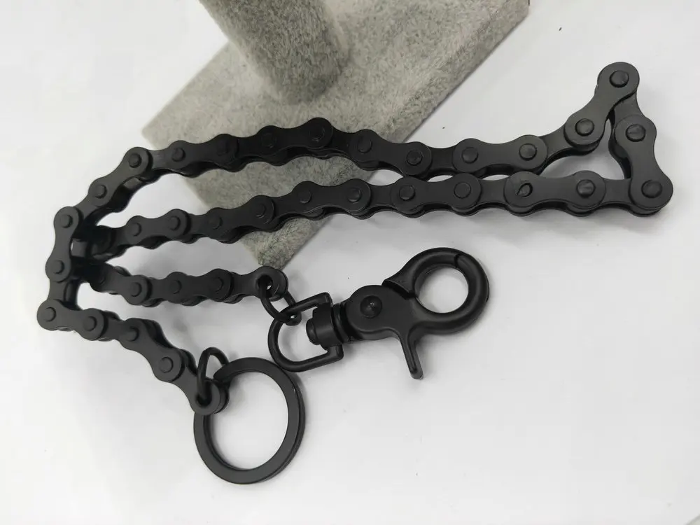 Длинный брелок для ключей SONGLONG 57 см кольцо брюки черные оцинкованные chainJean IMG20190322112124