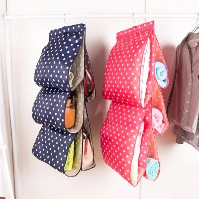 

Lovely dot Oxford fabric, multi layer hanging bag, wave point five, hanging bag 90*35cm