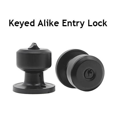 Probrico черные круглые дверные ручки с поворотным замком ручка из нержавеющей стали дверная ручка с ключом для спальни гостиной ванной комнаты - Цвет: entry lock