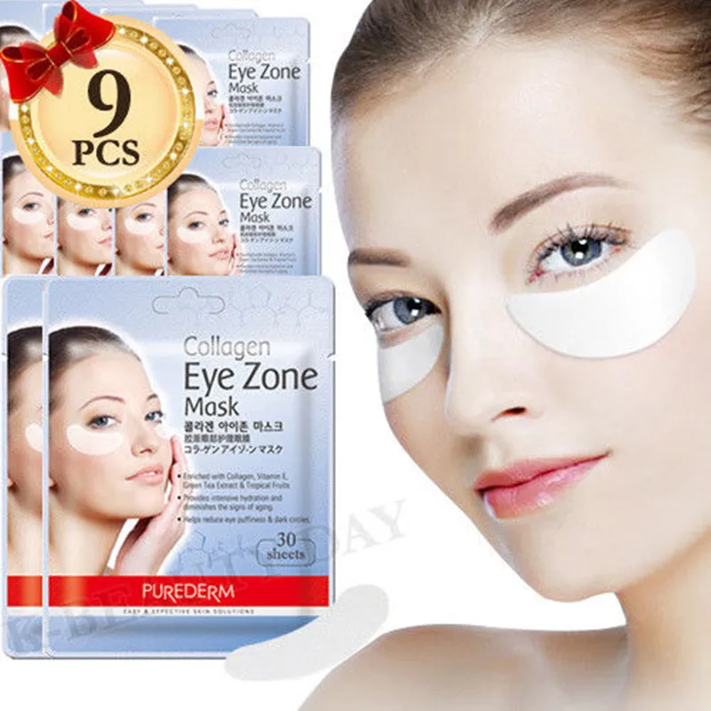 Korea Cosmetic PUREDERM Collagen Eye Zone Mask 30 Sheets * 9pcs Eye ...